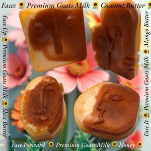Abstract Faces x4 Sculpted Soap Premium Goats Milk, Honey Luxury Artisan
